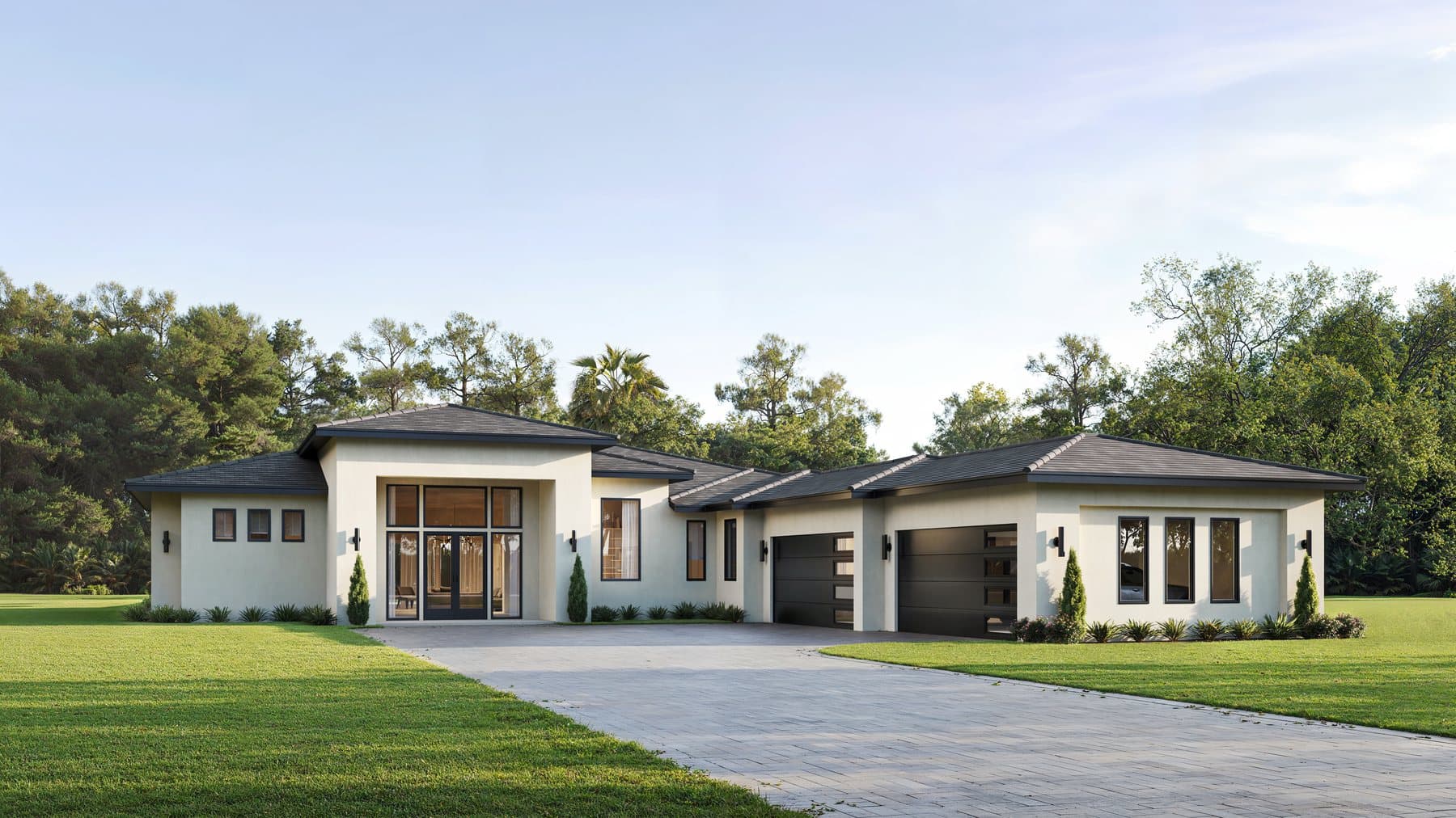 The 3842 — a completed Oakline home on a wooded Wedgefield lot